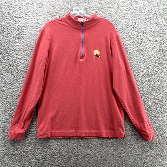Peter Millar Sweater M Red Golf 1/4 Zip Seaside Mock Neck Pullover Utah Jazz Men - Picture 2 of 11